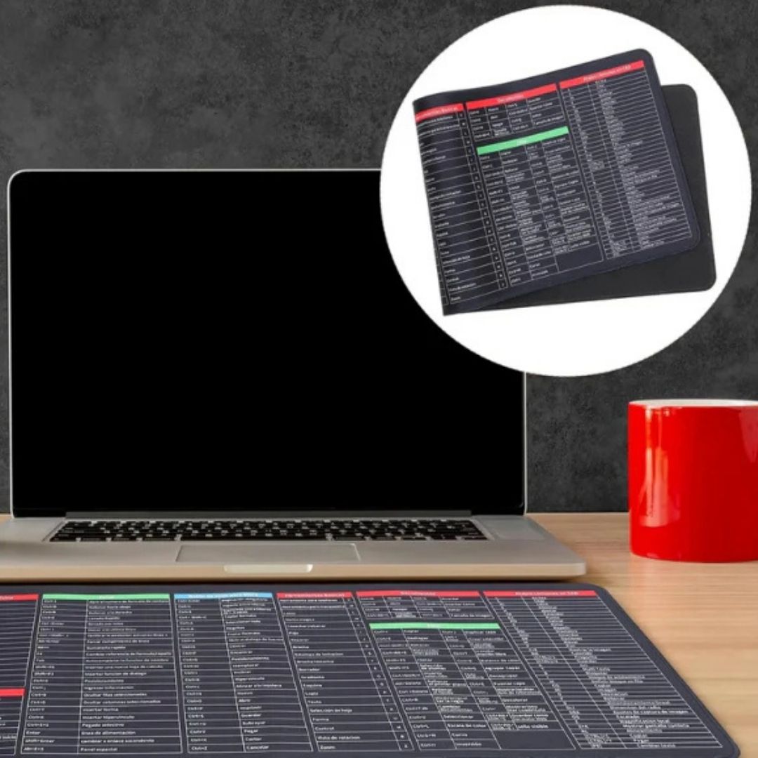 ExcelPad® - ALFOMBRILLA DE RATÓN ANTIDESLIZANTE CON ACCESO DIRECTO A ECXEL/WINDOWS